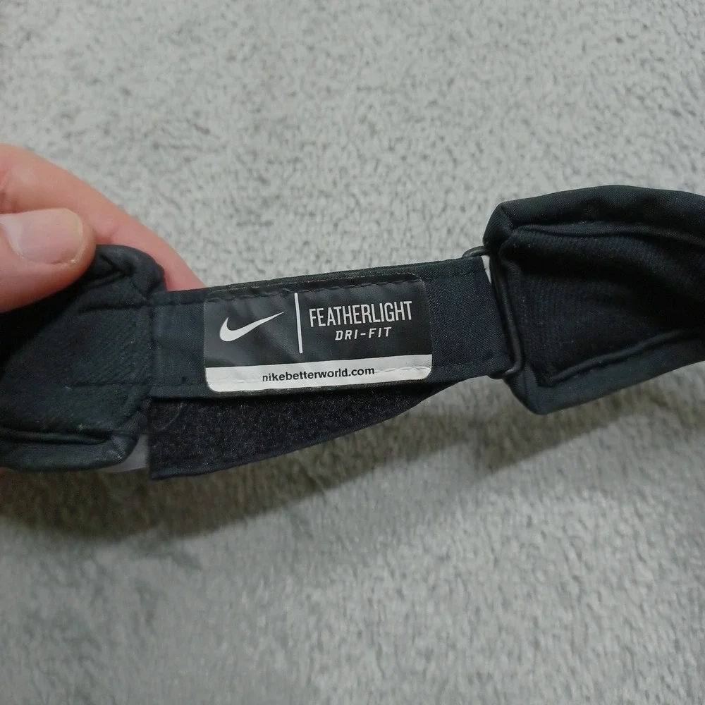 Nike‎ Hat Womens OSFM Black Adjustable Visor Featherlight Dri Fit Tennis Golf